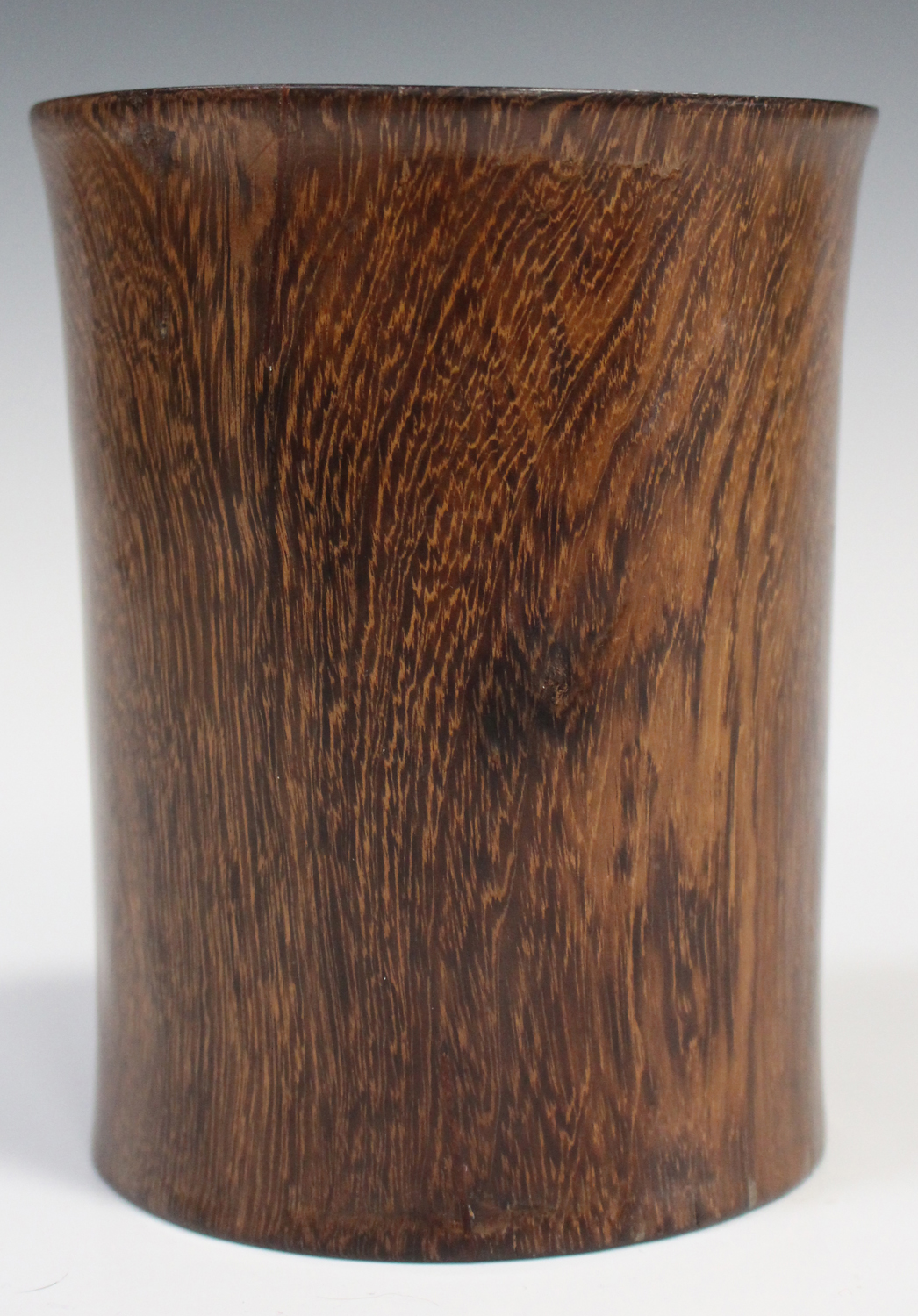 A Chinese hardwood brushpot, 19th/20th century, of slightly waisted cylindrical form, height 13. - Image 6 of 7