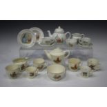 A mixed collection of children's pottery and porcelain teawares, 20th century, including a