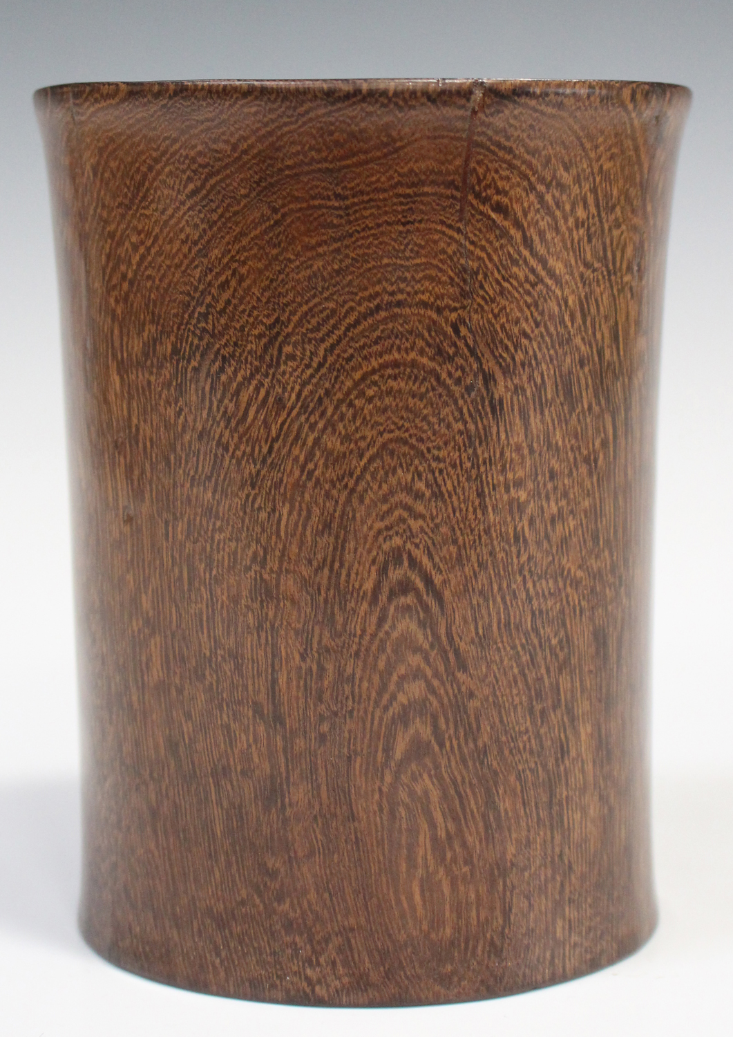 A Chinese hardwood brushpot, 19th/20th century, of slightly waisted cylindrical form, height 13. - Image 5 of 7
