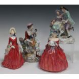 Two Royal Doulton porcelain figures, 'Genevieve', HN1962, and 'Sabbath Morn', HN1982, together