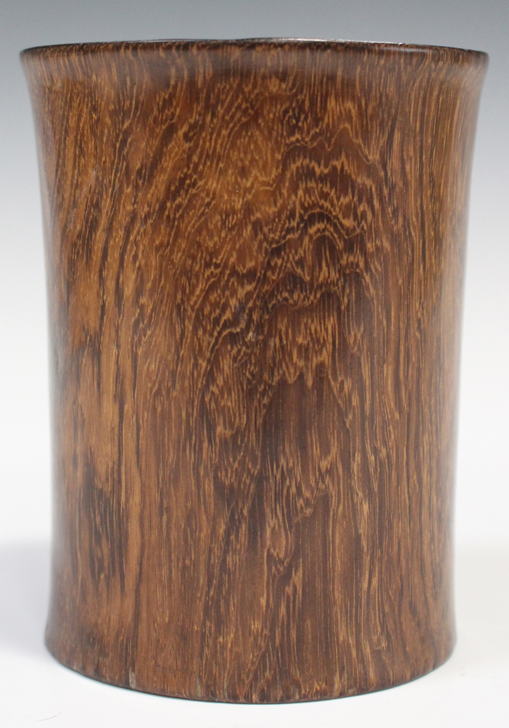 A Chinese hardwood brushpot, 19th/20th century, of slightly waisted cylindrical form, height 13. - Image 7 of 7