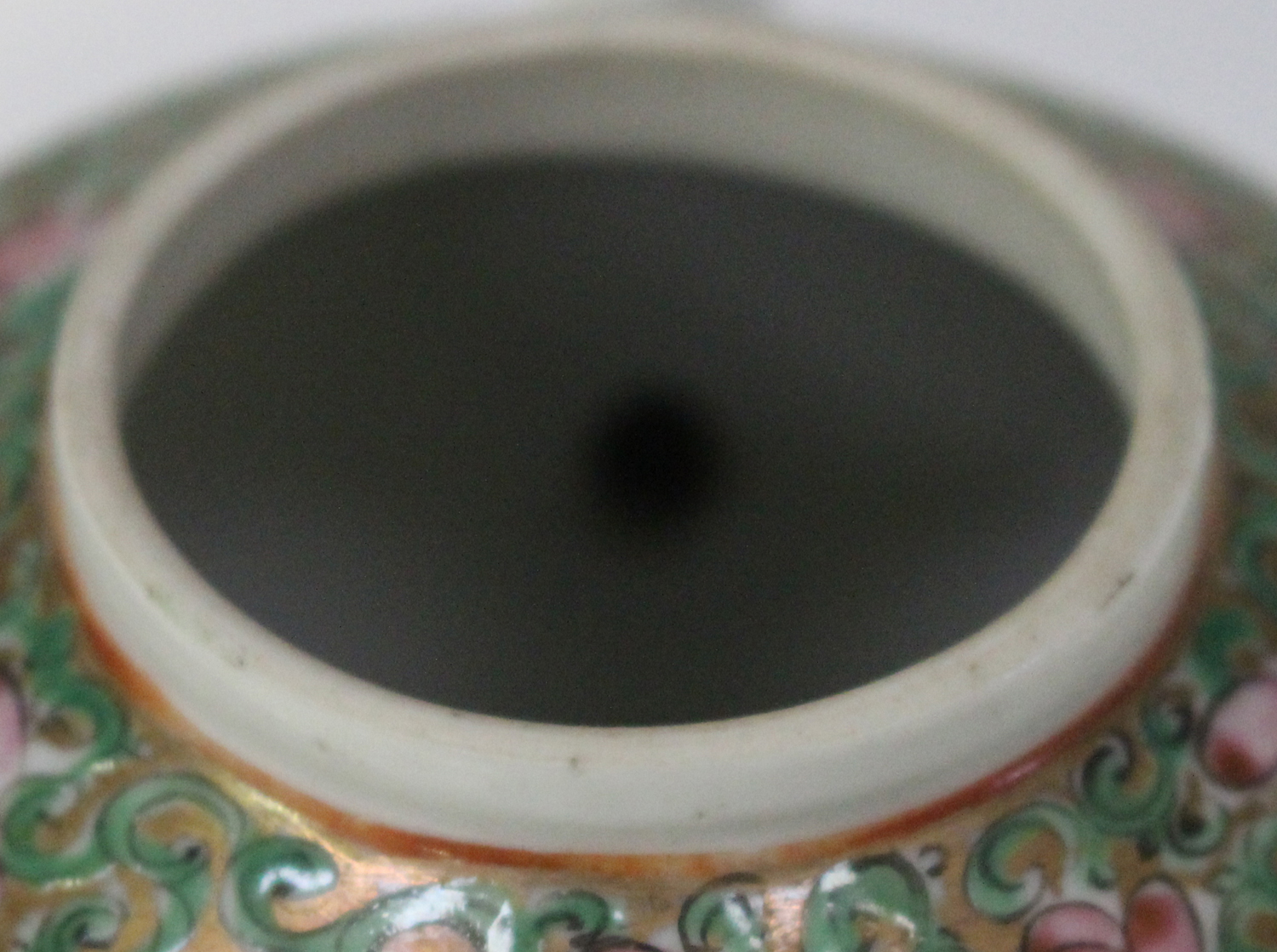 A Chinese Canton famille rose porcelain teapot and cover, mid to late 19th century, of diminutive - Image 3 of 5