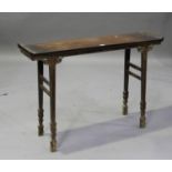 A Chinese hardwood altar table, 20th century, the rectangular top with scroll ends, on ruyi head