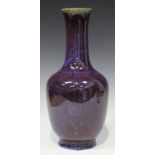 A Chinese flambé glazed porcelain vase, mark of Qianlong but probably 20th century, the shouldered