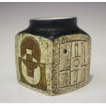 A Newlyn Troika marmalade pot, mid-1970s, decorated by Holly Jackson, monogrammed, of typical