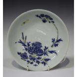 A Chinese export porcelain saucer dish, 18th century, the interior enamelled in predominantly blue