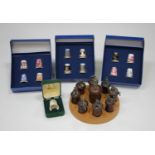 A large collection of assorted thimbles, mostly porcelain, 20th century, including twelve Wedgwood