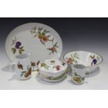 A collection of Royal Worcester Evesham pattern tablewares, including two graduated platters, two
