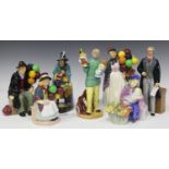 Seven Royal Doulton porcelain figures, comprising 'Statesman', HN2859, 'Biddy Pennyfarthing',