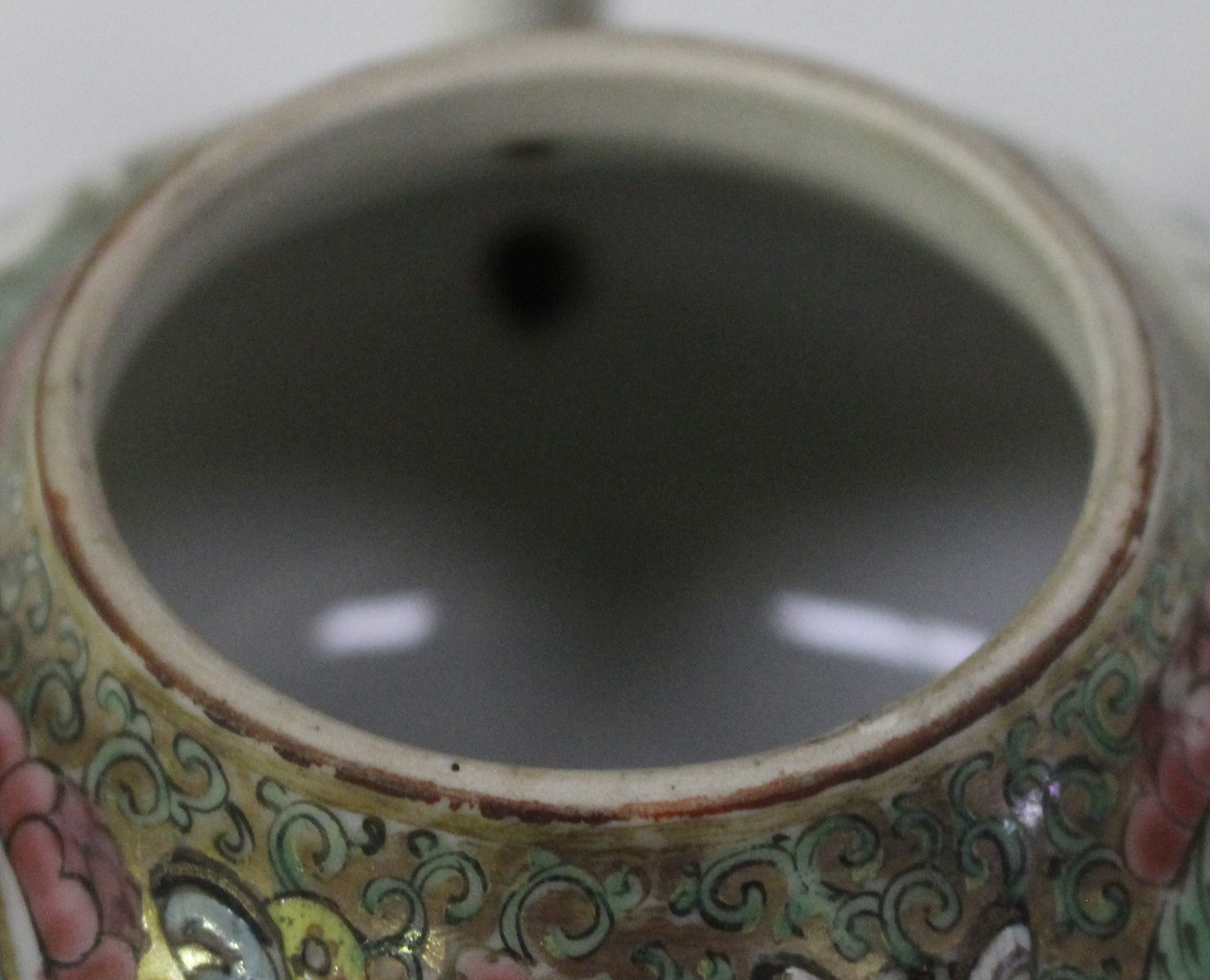 A Chinese Canton famille rose porcelain teapot and cover, mid to late 19th century, of diminutive - Image 3 of 5