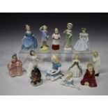 Thirteen Royal Doulton porcelain figures, comprising 'Bo Peep', HN1811, 'My Pet', HN2238, 'Ruth',