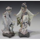 Two Lladro porcelain figures, comprising Teruko, No. 1451, height 27cm, and Mayumi, No. 1449, height