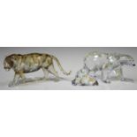 A Swarovski Crystal Endangered Wildlife Trilogy Tiger, circa 2010, length 18cm, together with a