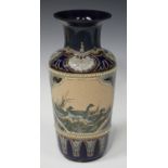A Doulton Lambeth stoneware vase, late 19th/early 20th century, decorated by Florence E. Barlow,