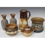 A collection of Doulton Lambeth Silicon stoneware and Doulton Harvest Ware, late 19th/early 20th