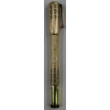 A Koska gold plated fountain pen with '14k' gold nib, the octagonal case chased with flowers and