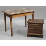 A 19th century oak rectangular side table, on block legs, height 73cm, width 98cm, depth 59cm,