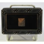 A Regency tortoiseshell and gold inlaid rectangular snuff box, the hinged lid with a monogrammed