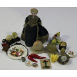 A small group of mixed objects of virtu, including an Austrian cold painted bronze miniature model