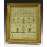 A George III needlework sampler by Ann Caffyn, dated 1805, the two lines of pious verse above