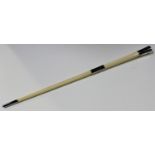 An Edwardian ivory and silver mounted conductor's baton, the central mount inscribed 'Presented to