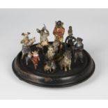 A group of nine late 19th century and early 20th century Austrian cold painted bronze novelty