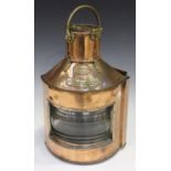 An early 20th century copper and brass mounted ship's 'Starboard' lantern by Telford Crier & Mackay,