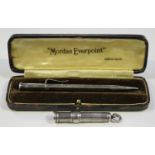 A late Victorian silver cased slide-action pencil by Sampson Mordan & Co, London 1895, length 5.3cm,