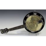 A mid-20th century banjo ukulele by G.H. & S., the head labelled 'Melody-Uke', cased.Buyer’s Premium