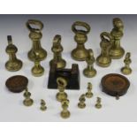 A group of various brass bell weights and other weights.Buyer’s Premium 29.4% (including VAT @