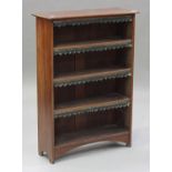 An Edwardian mahogany four-tier open bookcase, on a bracket base, height 101cm, width 76cm, depth