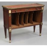 A 20th century French Empire style side cabinet with gilt metal mounts, the gallery top above a