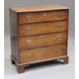 A George III mahogany chest of four graduated long drawers, on bracket feet, height 101cm, width
