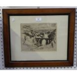 Joseph Pennell - 'A Spanish Bridge', late 19th/early 20th century monochrome etching on laid