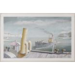 Felix Kelly - Drifter and Paddle Steamers, colour lithograph, printed by the Baynard Press and