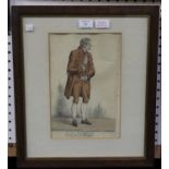 Richard Dighton - 'Mr W. Farren as Sir Peter Teazle', 19th century etching with later hand-