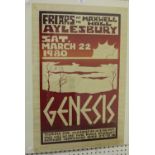 Genesis (Rock Group) - 'Friars Aylesbury at the Maxwell Hall' (Poster for the 1980 Concert),