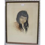 Roger Hebbelinck - Gina (Portrait of a Young Girl), 20th century etching with aquatint, signed and