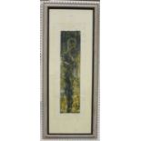 Expressionist School - Abstract Figure, 20th century colour woodcut, indistinctly signed and