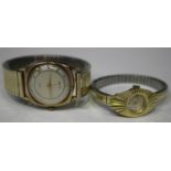 A Rotary 9ct gold cushion shaped gentleman's wristwatch, the signed silvered dial with alternating