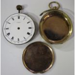 A 9ct gold cased keyless wind open-faced pocket watch with jewelled lever movement and gilt metal