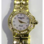 A Raymond Weil Parsifal 18ct gold and diamond set lady's bracelet wristwatch, the signed mother-of-