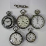 A silver cased keywind open-faced gentleman's pocket watch, the gilt lever movement numbered '