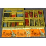 A collection of Meccano parts and three instruction manuals (playwear).Buyer’s Premium 29.4% (