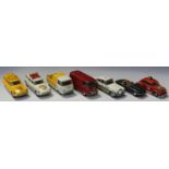 A collection of Corgi Toys cars, commercial vehicles and television vehicles, including a Batmobile,