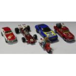 A good collection of die-cast vehicles, including a Corgi Toys Chitty Chitty Bang Bang, Formula 1