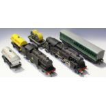 A collection of Hornby Dublo three-rail items, including an EDL18 standard 2-6-4 tank locomotive and