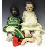 A Heubach Köppelsdorf bisque head doll, impressed '342.8', with brown wig, sleeping blue eyes,