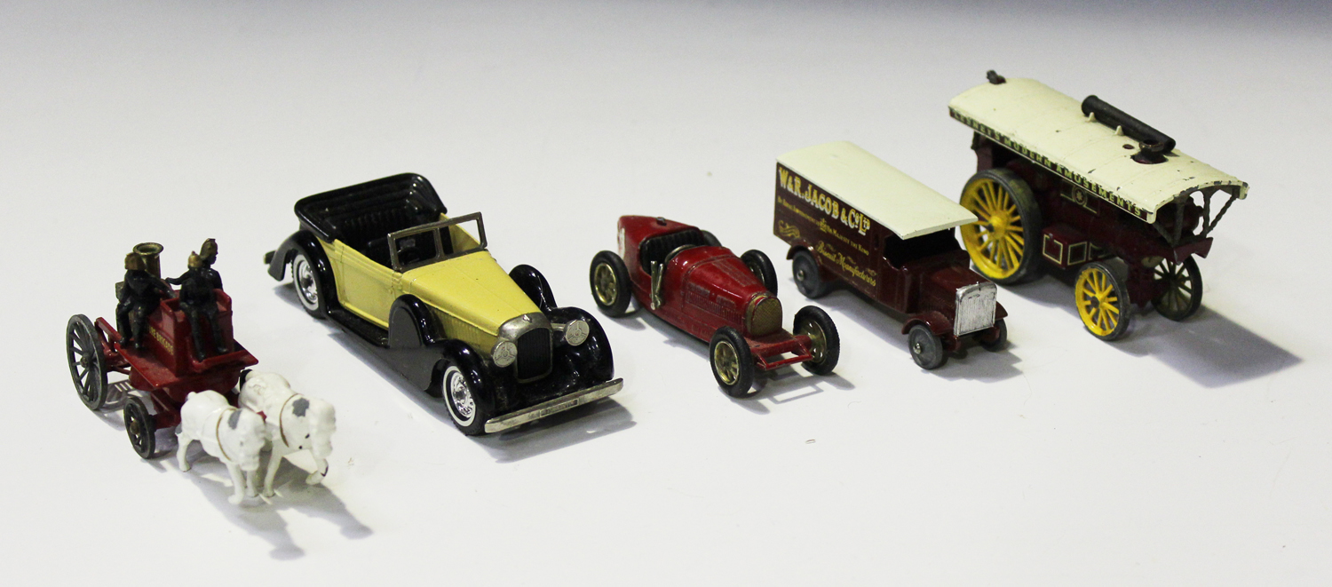 A collection of Matchbox Models of Yesteryear vehicles, including a Y-1 Allchin traction engine, a