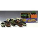 A small collection of Hornby gauge O clockwork railway items, comprising a No. 30 locomotive and